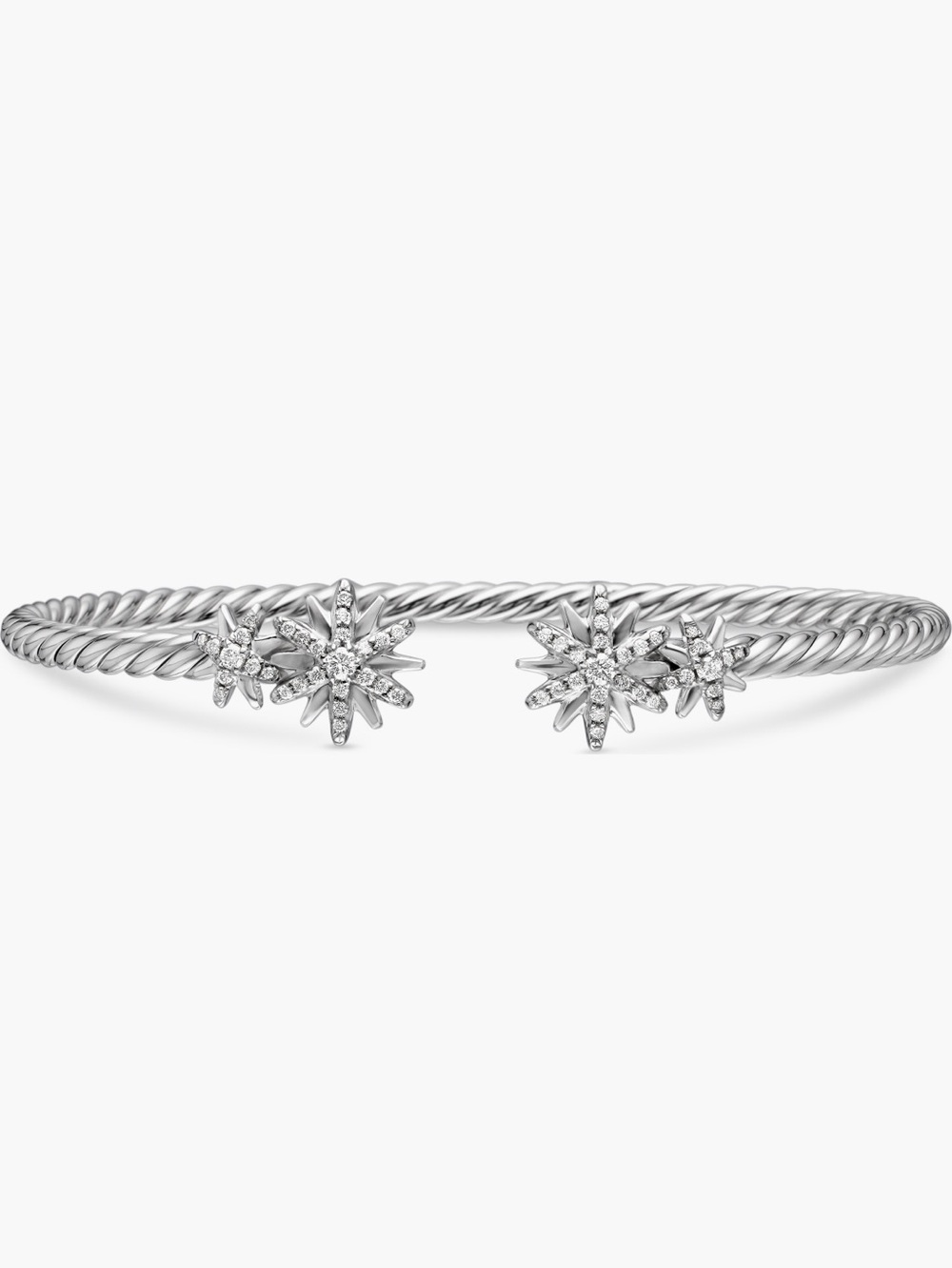 David Yurman Silver Cable Starburst Cuff Bracelet
